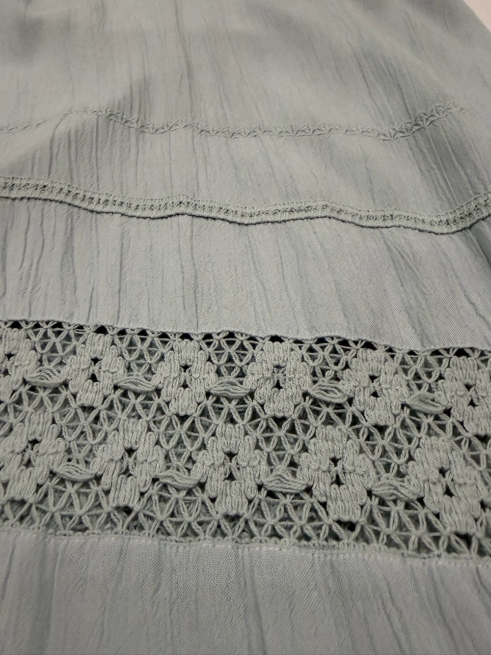 Wanderly Light Blue Boho Maxi Dress Sleeveless Lace Size S - Picture 8 of 9